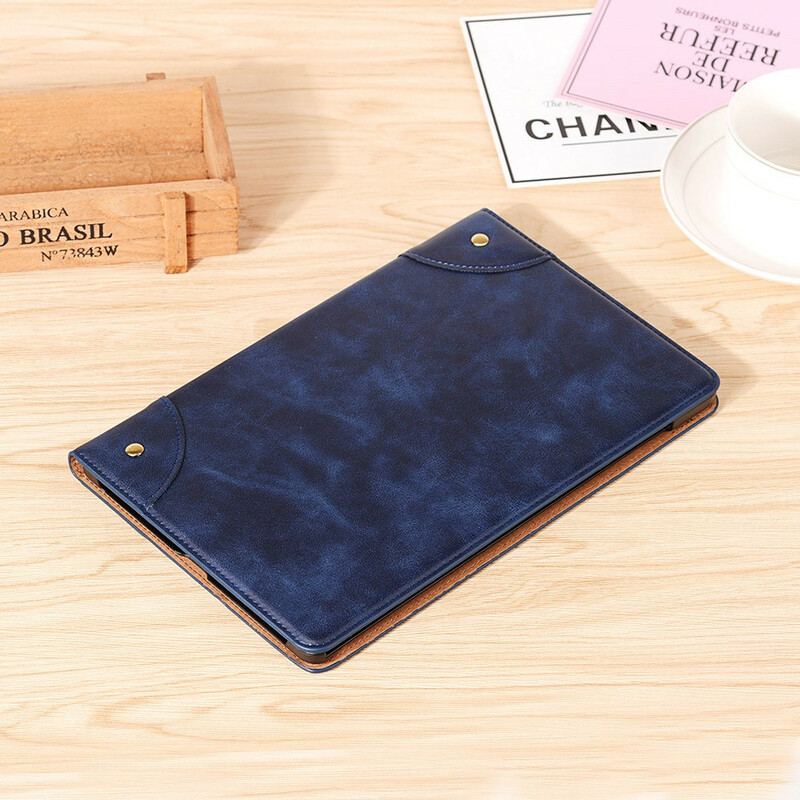 Capa Para Samsung Galaxy Tab S6 Lite Rebites Vintage De Couro Sintético