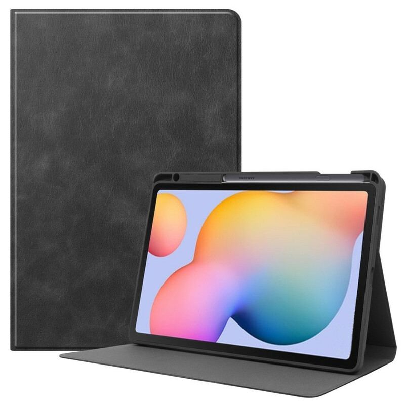 Capa Para Samsung Galaxy Tab S6 Lite Suporte Para Estilete Efeito Couro