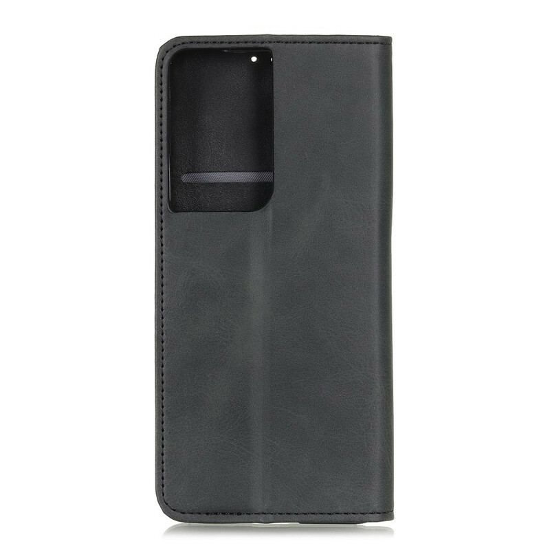 Capa De Celular Para Samsung Galaxy S21 Ultra 5G Flip Couro Rachado Vintage