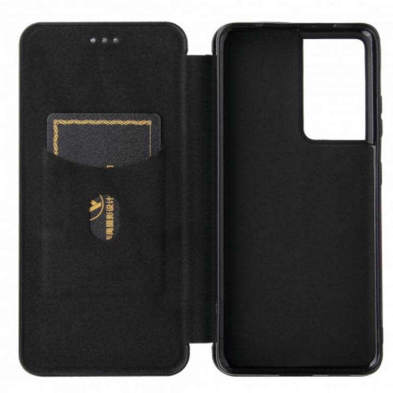 Capa De Celular Para Samsung Galaxy S21 Ultra 5G Flip Fibra De Carbono