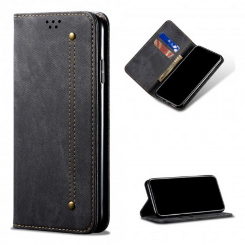 Capa De Celular Para Samsung Galaxy S21 Ultra 5G Flip Tecido Jeans