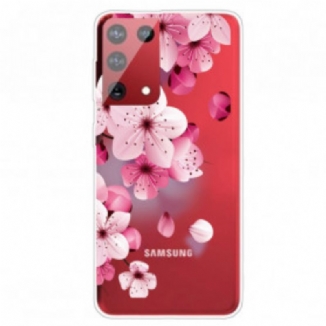 Capa De Celular Para Samsung Galaxy S21 Ultra 5G Pequenas Flores Cor De Rosa