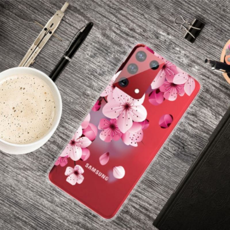 Capa De Celular Para Samsung Galaxy S21 Ultra 5G Pequenas Flores Cor De Rosa