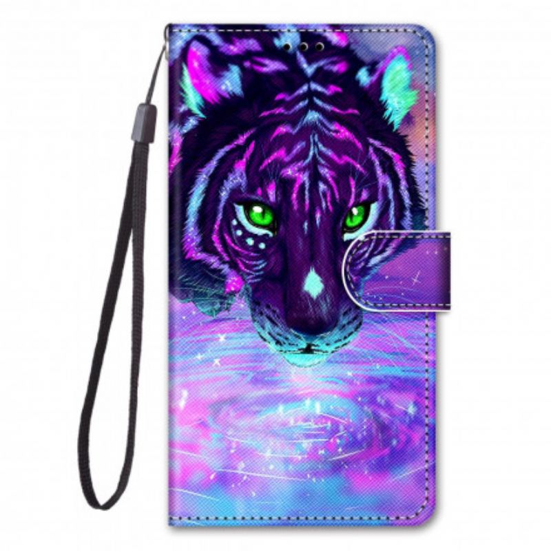 Capa De Couro Para Samsung Galaxy S21 Ultra 5G Felino Mágico