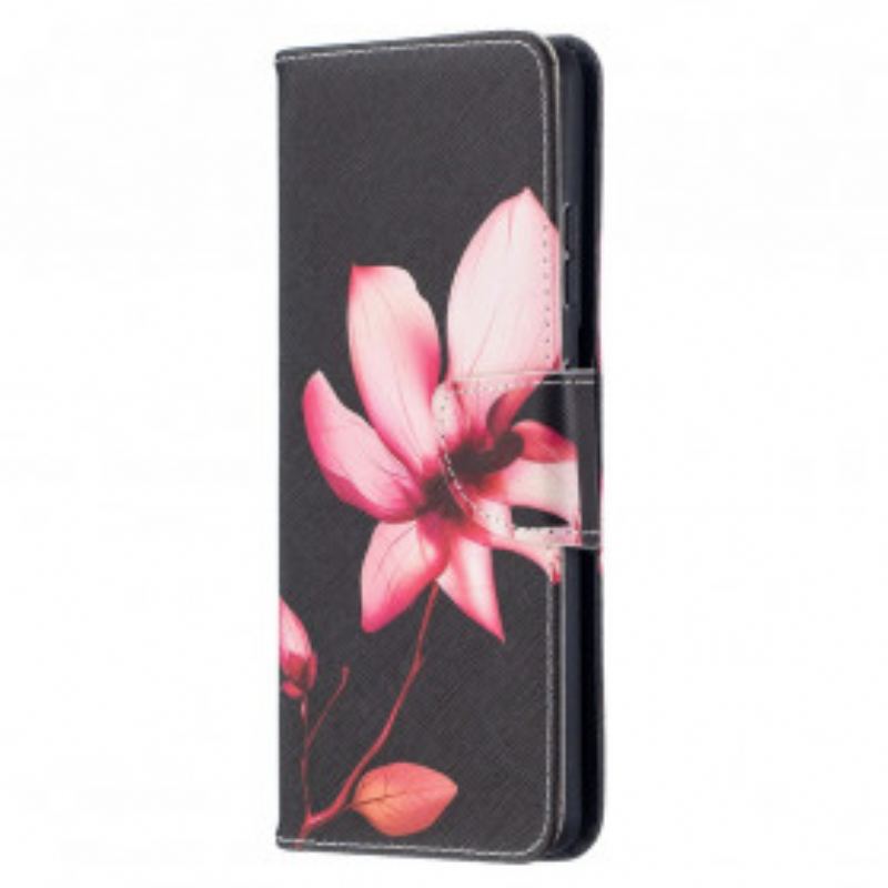 Capa De Couro Para Samsung Galaxy S21 Ultra 5G Flor Rosa