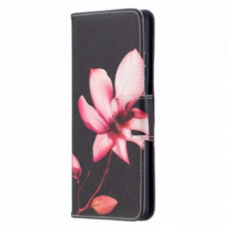 Capa De Couro Para Samsung Galaxy S21 Ultra 5G Flor Rosa