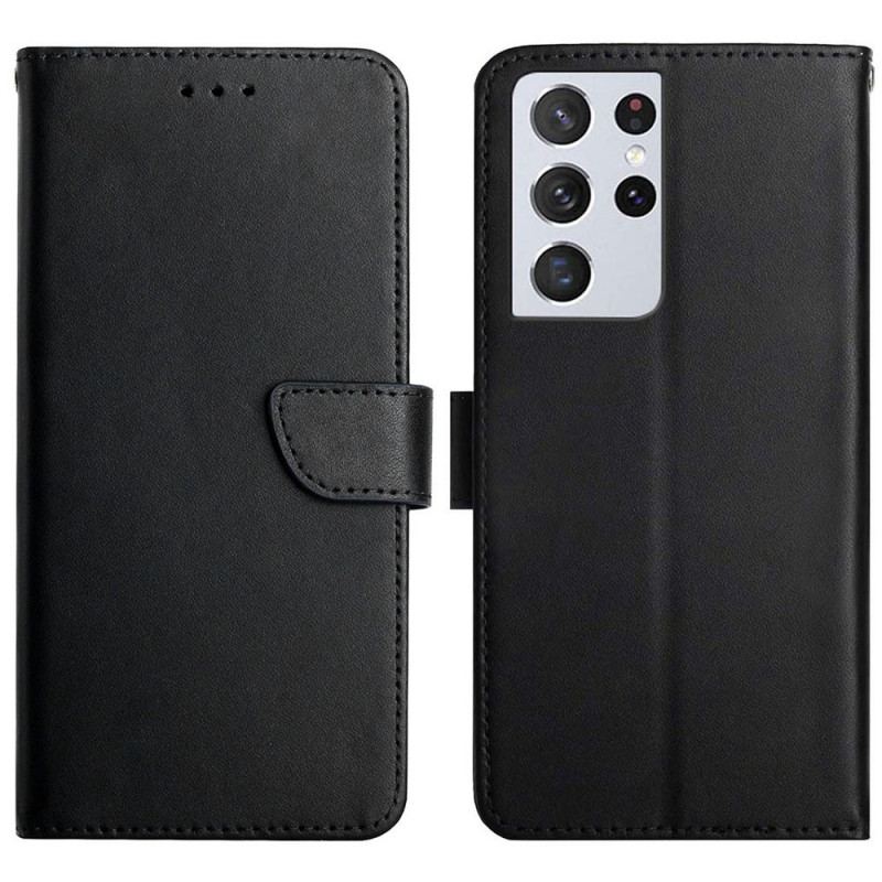 Capa De Couro Para Samsung Galaxy S21 Ultra 5G Couro Napa Genuíno