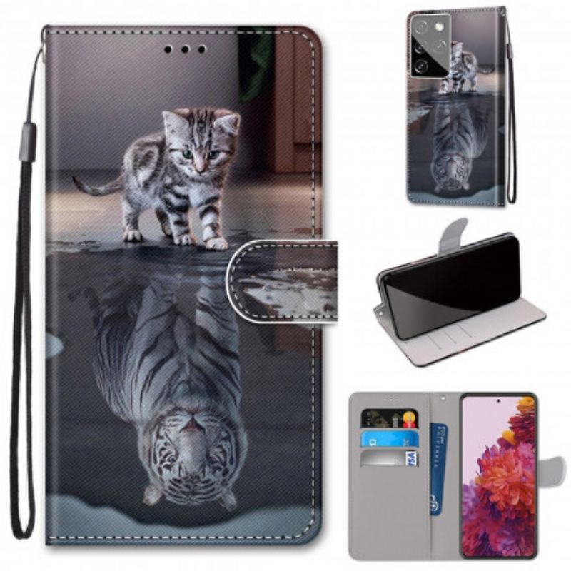 Capa De Couro Para Samsung Galaxy S21 Ultra 5G Os Gatos Mais Bonitos