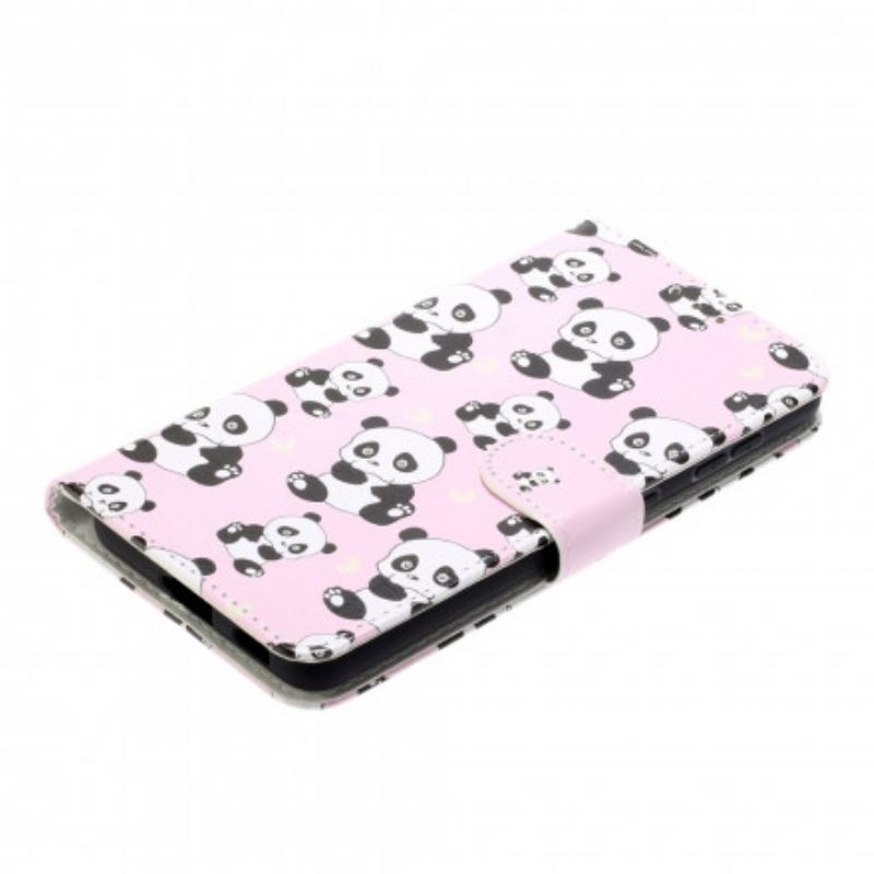 Capa De Couro Para Samsung Galaxy S21 Ultra 5G Que Pandas