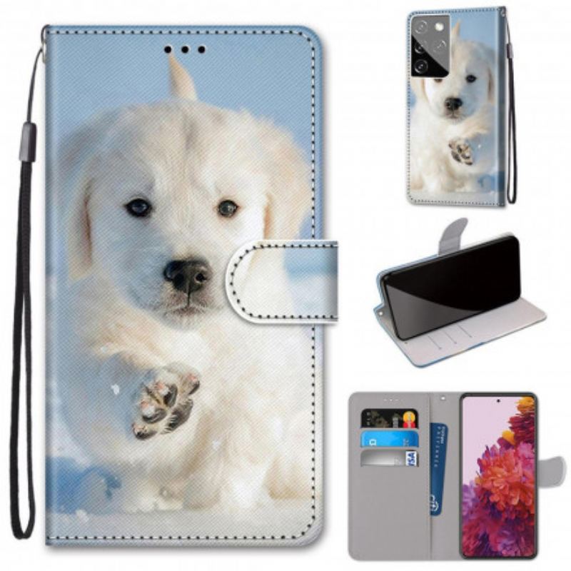 Capa Em Pele Para Samsung Galaxy S21 Ultra 5G Cachorro Fofinho