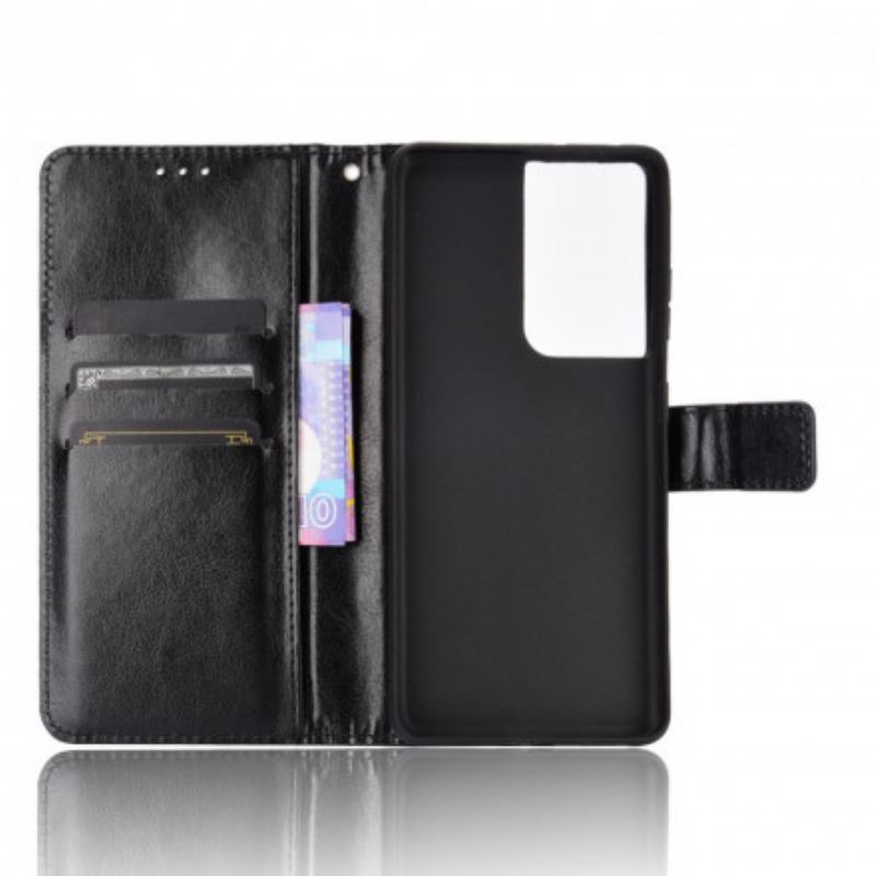 Capa Em Pele Para Samsung Galaxy S21 Ultra 5G Couro Falso Chamativo