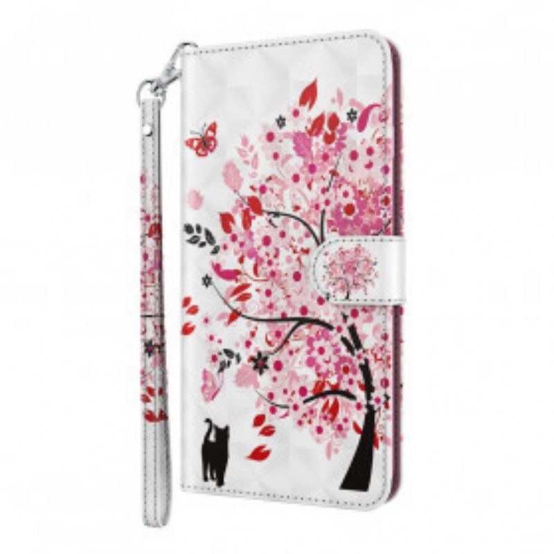 Capa Flip Para Samsung Galaxy S21 Ultra 5G Árvore Rosa