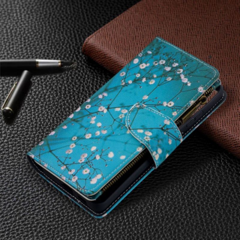 Capa Flip Para Samsung Galaxy S21 Ultra 5G Bolso De Árvore Com Zíper