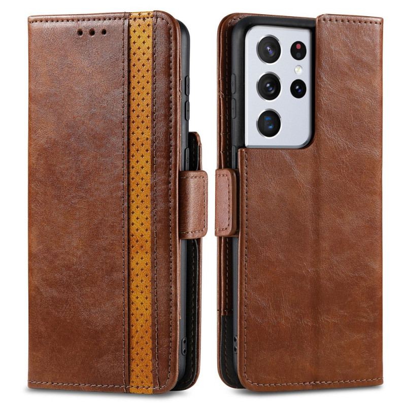 Capa Flip Para Samsung Galaxy S21 Ultra 5G Casene De Fecho Duplo Bicoloro