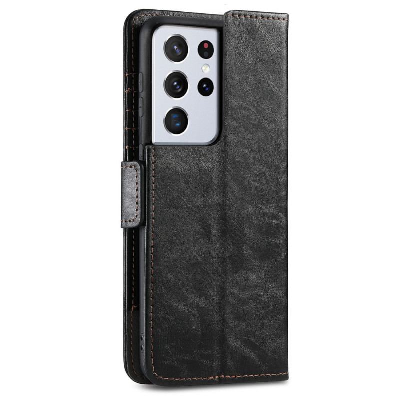 Capa Flip Para Samsung Galaxy S21 Ultra 5G Casene De Fecho Duplo Bicoloro