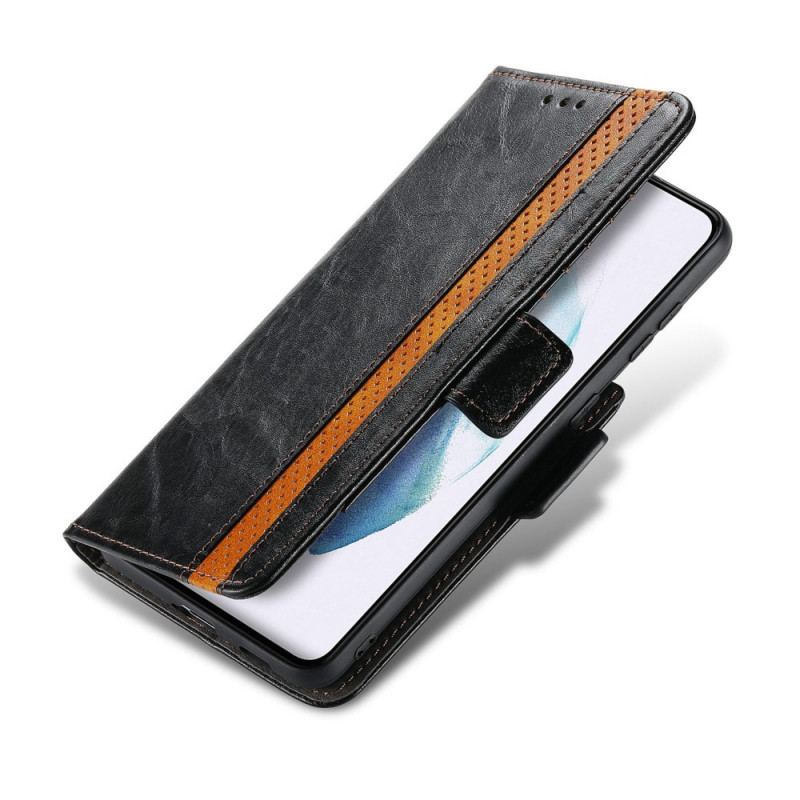 Capa Flip Para Samsung Galaxy S21 Ultra 5G Casene De Fecho Duplo Bicoloro