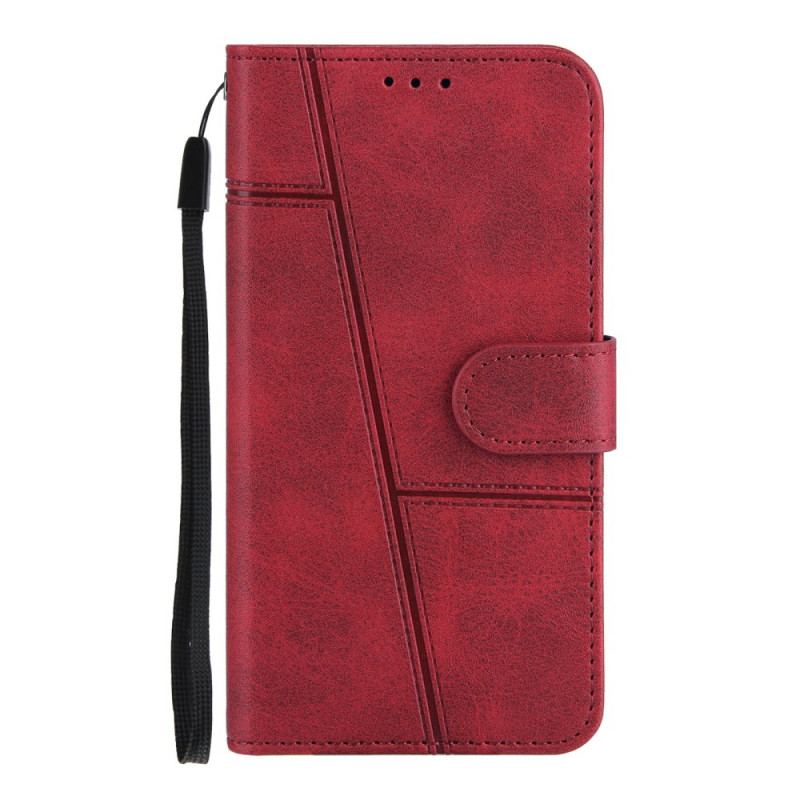 Capa Flip Para Samsung Galaxy S21 Ultra 5G De Cordão Strappy Geo Leather Effect