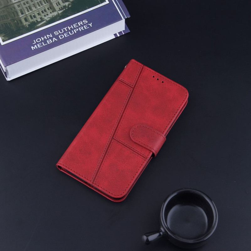 Capa Flip Para Samsung Galaxy S21 Ultra 5G De Cordão Strappy Geo Leather Effect