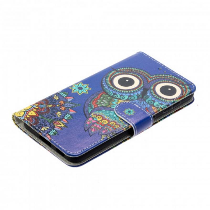 Capa Flip Para Samsung Galaxy S21 Ultra 5G Coruja Em Mandala