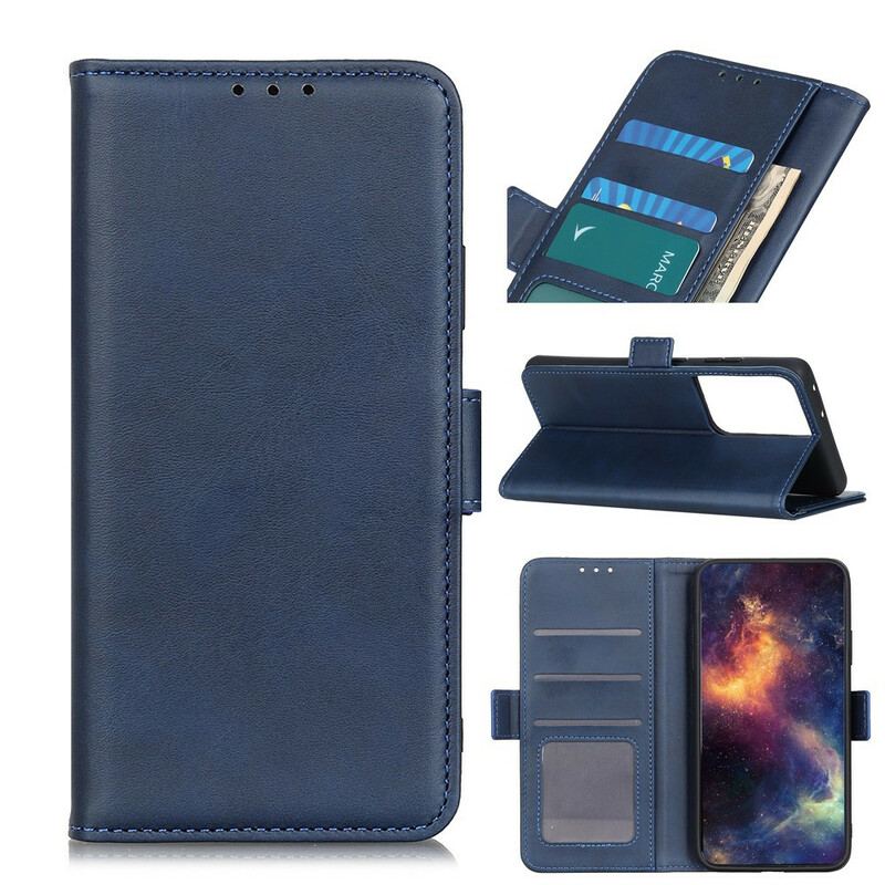 Capa Flip Para Samsung Galaxy S21 Ultra 5G De Couro Aba Dupla