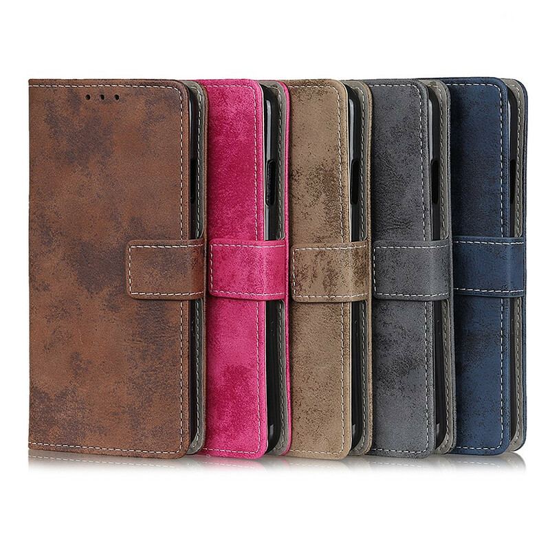 Capa Flip Para Samsung Galaxy S21 Ultra 5G Couro Falso Vintage