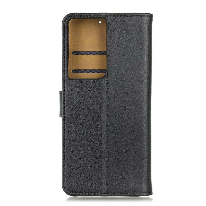 Capa Flip Para Samsung Galaxy S21 Ultra 5G Couro Sintético Liso