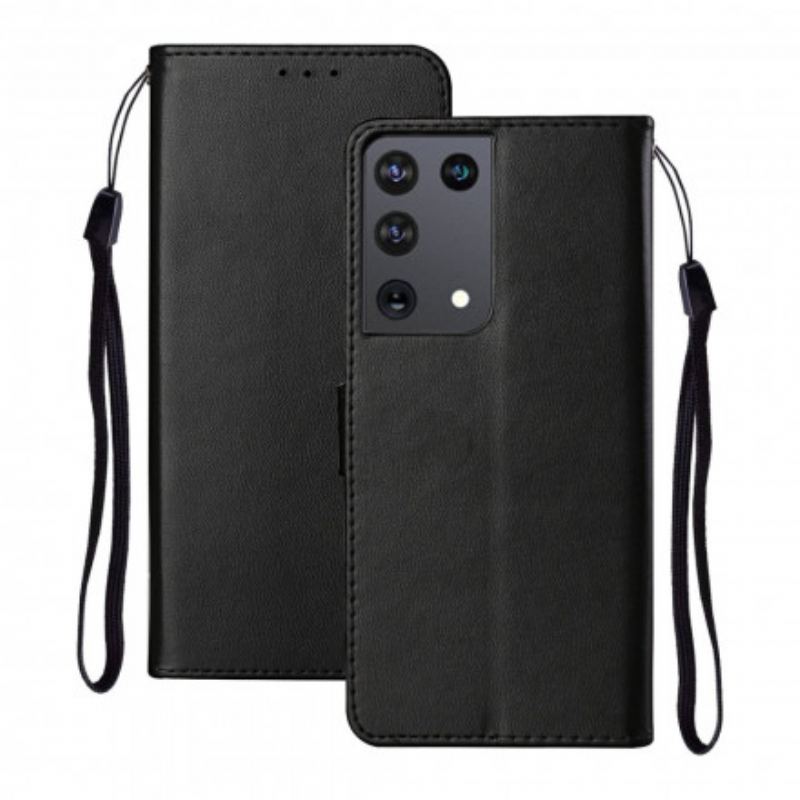 Capa Flip Para Samsung Galaxy S21 Ultra 5G Design Exclusivo Com Cordão