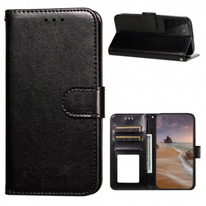 Capa Flip Para Samsung Galaxy S21 Ultra 5G Fecho De Couro Estilo Reversível