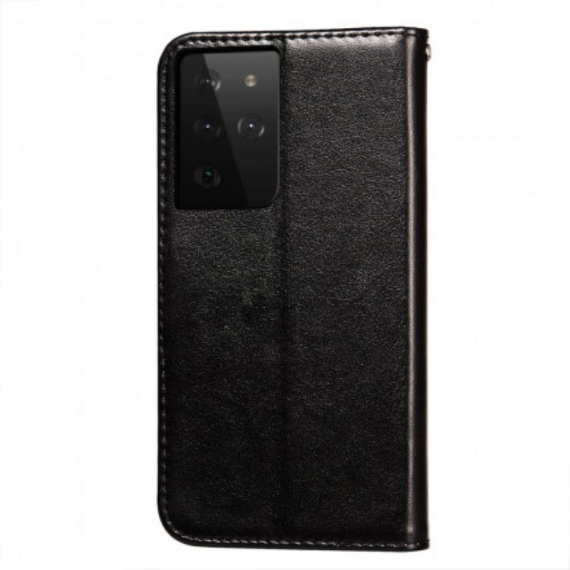 Capa Flip Para Samsung Galaxy S21 Ultra 5G Fecho De Couro Estilo Reversível