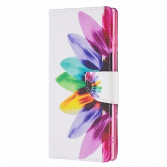 Capa Flip Para Samsung Galaxy S21 Ultra 5G Flor Aquarela