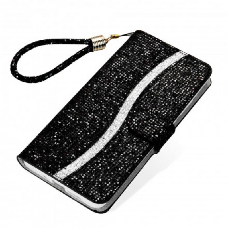 Capa Flip Para Samsung Galaxy S21 Ultra 5G Lantejoulas Design S