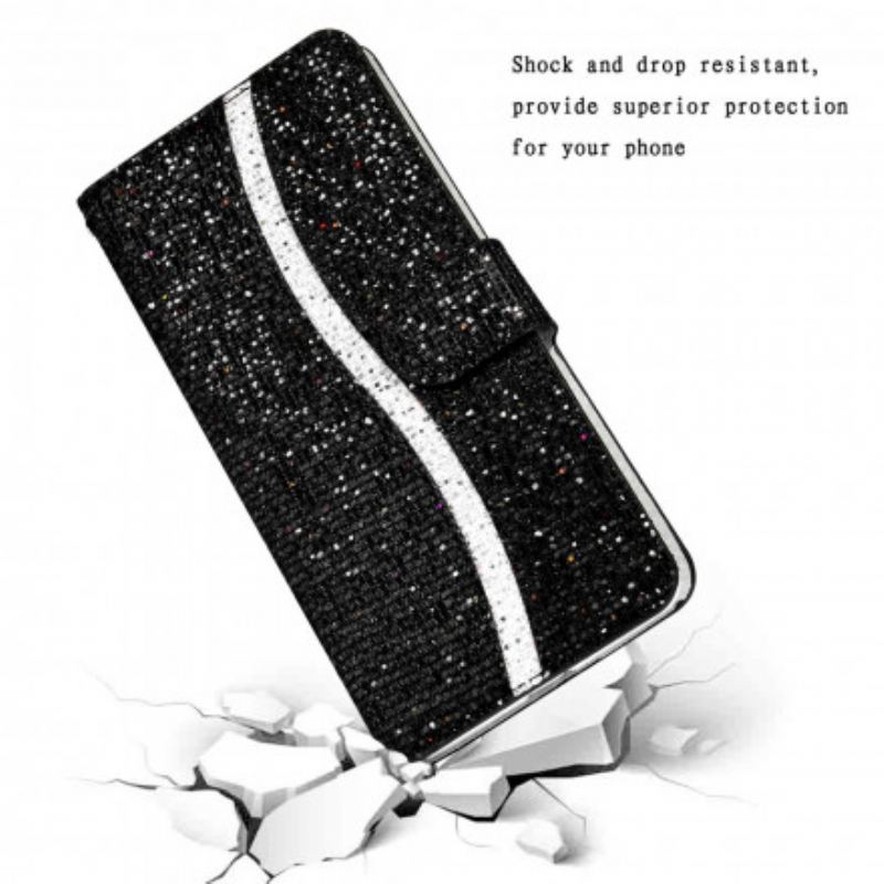 Capa Flip Para Samsung Galaxy S21 Ultra 5G Lantejoulas Design S