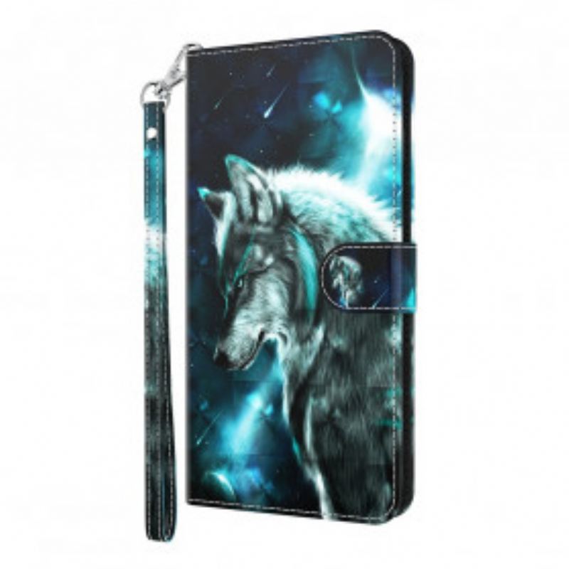 Capa Flip Para Samsung Galaxy S21 Ultra 5G Lobo Majestoso