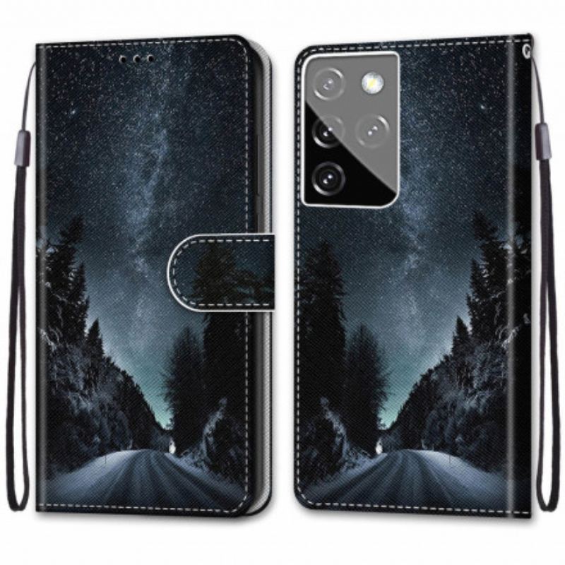 Capa Flip Para Samsung Galaxy S21 Ultra 5G Natureza Misteriosa