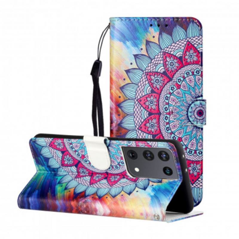 Capa Flip Para Samsung Galaxy S21 Ultra 5G Rei Mandala