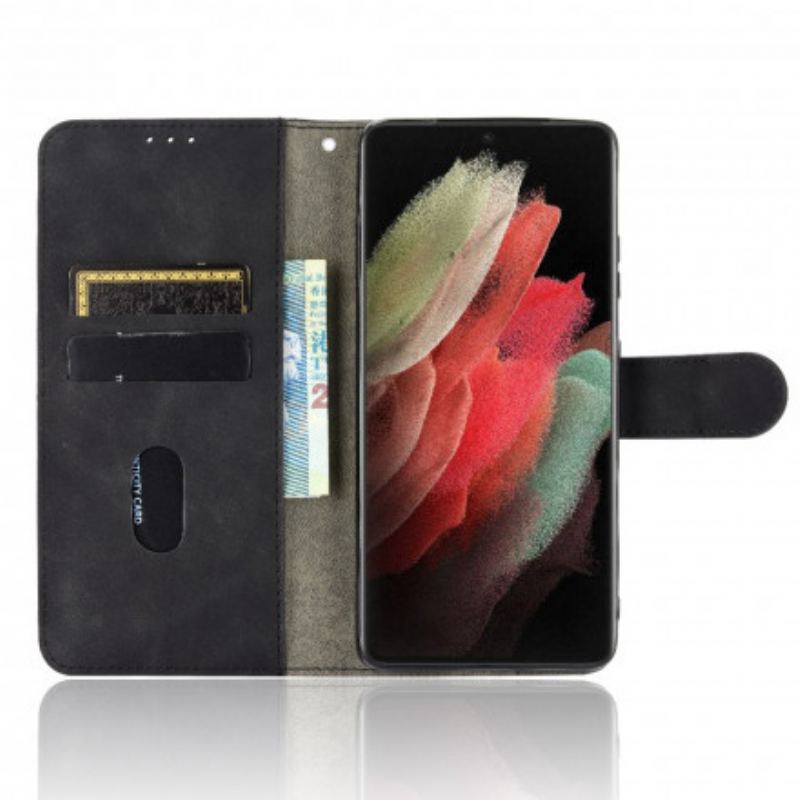 Capa Flip Para Samsung Galaxy S21 Ultra 5G Toque De Pele