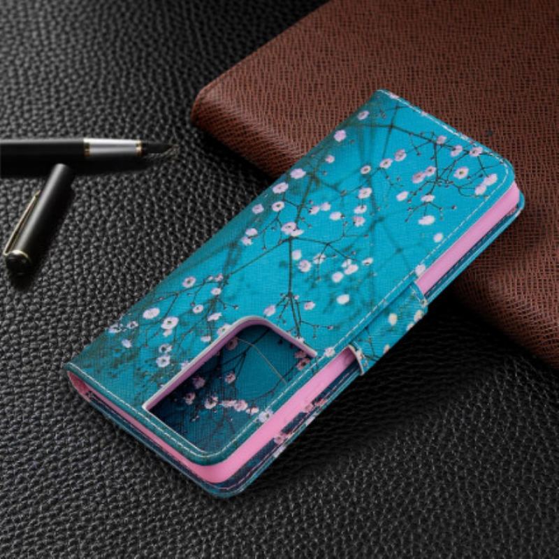 Capa Folio Para Samsung Galaxy S21 Ultra 5G Árvore Florida