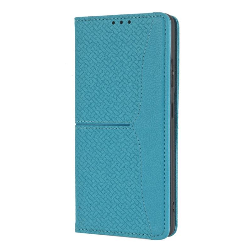 Capa Folio Para Samsung Galaxy S21 Ultra 5G De Cordão Estilo De Couro Trançado Com Tiras