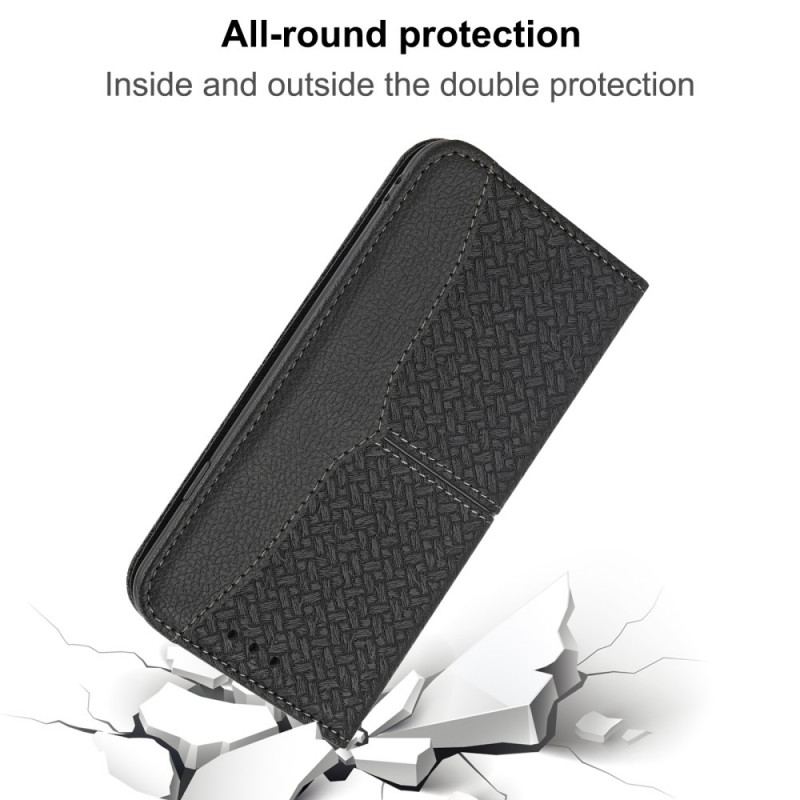 Capa Folio Para Samsung Galaxy S21 Ultra 5G De Cordão Estilo De Couro Trançado Com Tiras