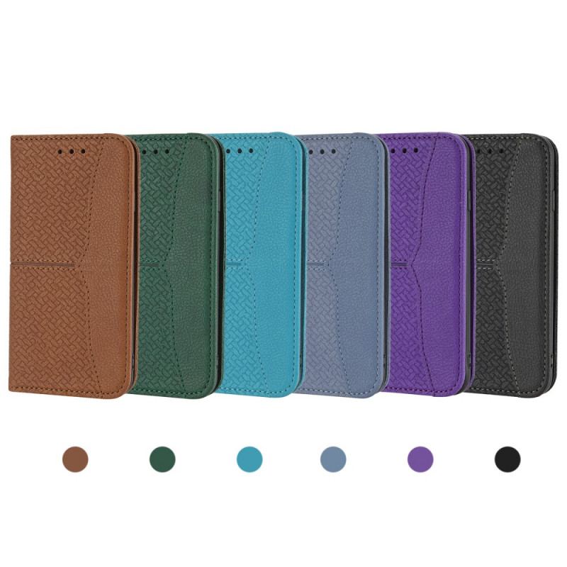 Capa Folio Para Samsung Galaxy S21 Ultra 5G De Cordão Estilo De Couro Trançado Com Tiras