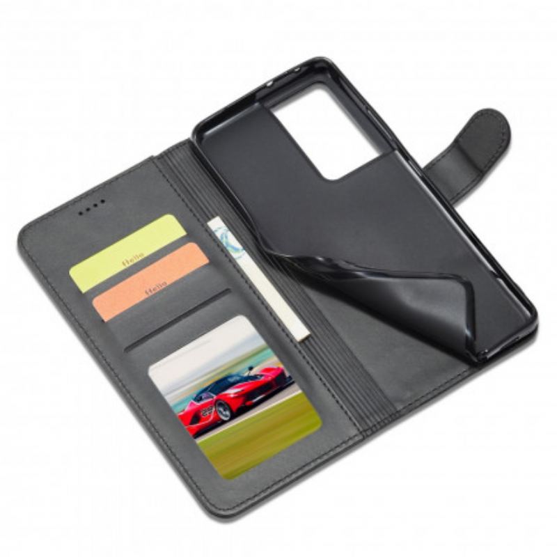 Capa Folio Para Samsung Galaxy S21 Ultra 5G Lc.imeeke Efeito Couro