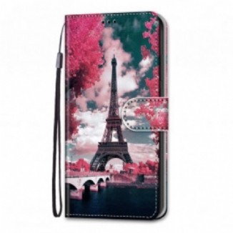 Capa Folio Para Samsung Galaxy S21 Ultra 5G Paris Em Flor