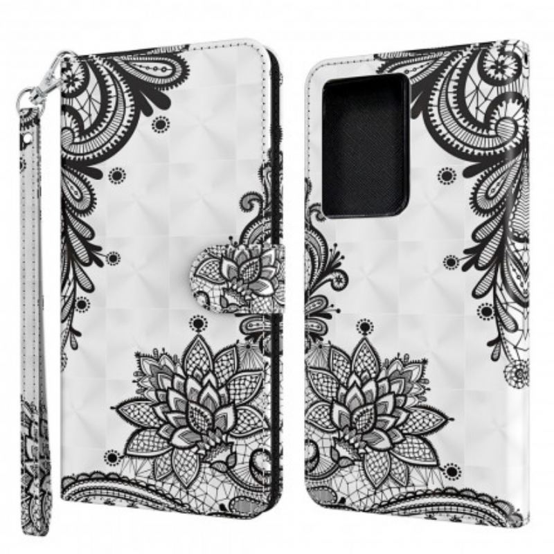 Capa Folio Para Samsung Galaxy S21 Ultra 5G Renda Chique