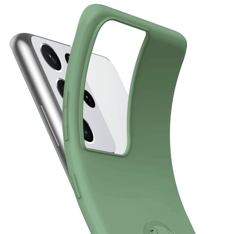 Capa Para Samsung Galaxy S21 Ultra 5G Anel De Silicone Líquido E Cordão