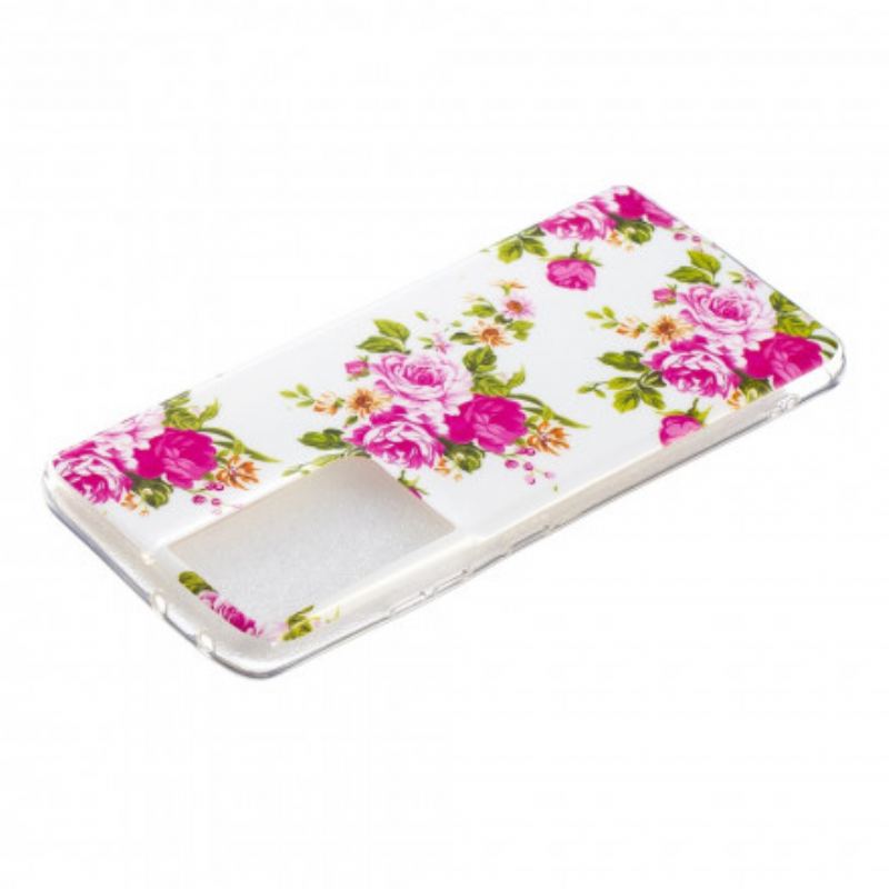 Capa Para Samsung Galaxy S21 Ultra 5G Flores Da Liberdade Fluorescentes