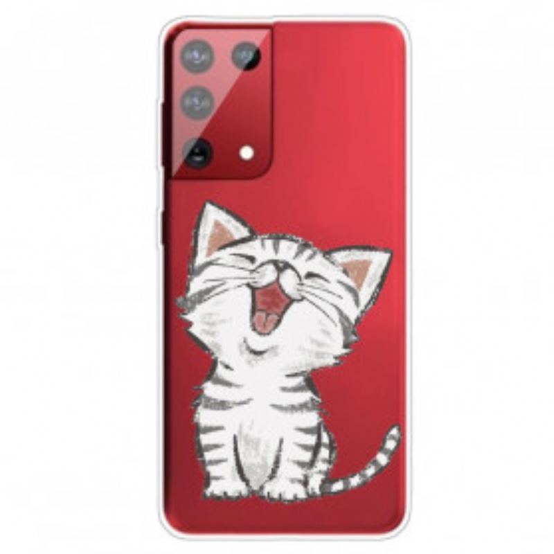 Capa Para Samsung Galaxy S21 Ultra 5G Gato Adorável