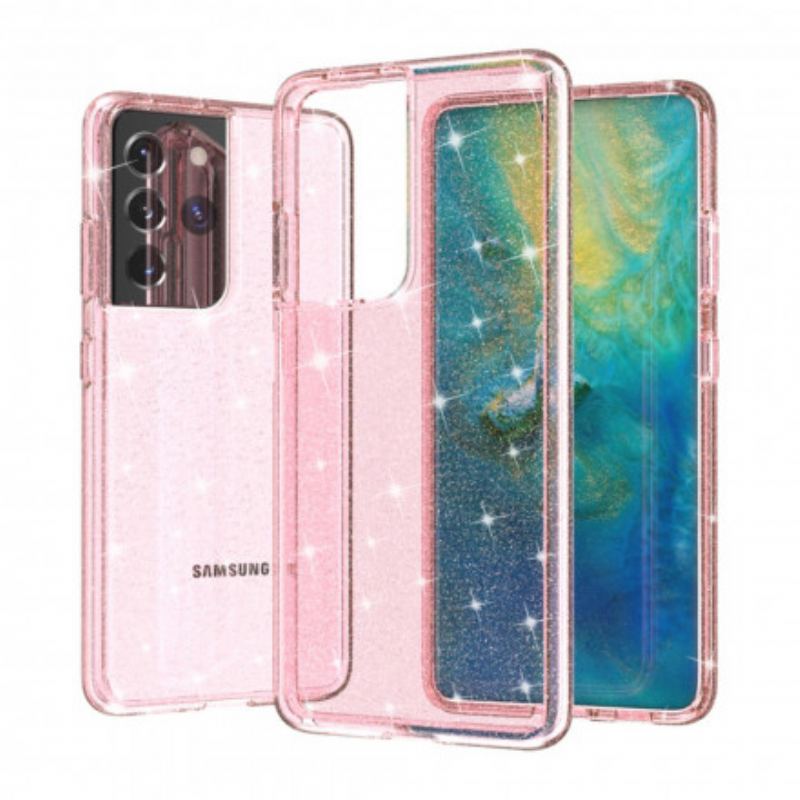 Capa Para Samsung Galaxy S21 Ultra 5G Lantejoulas Transparentes