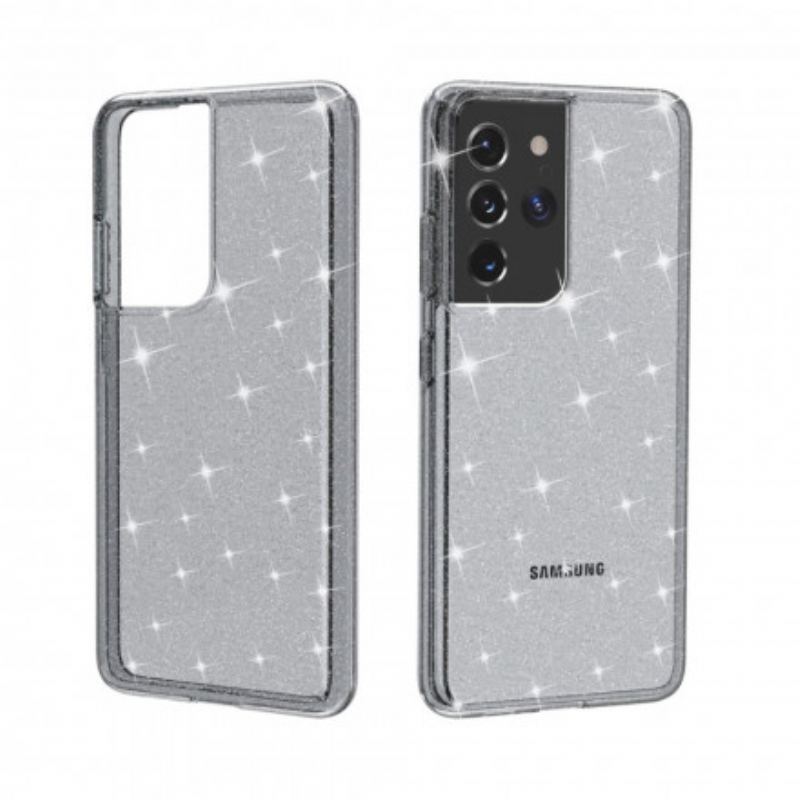 Capa Para Samsung Galaxy S21 Ultra 5G Lantejoulas Transparentes