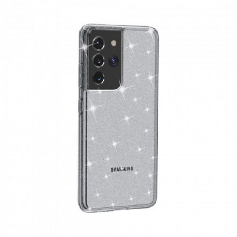 Capa Para Samsung Galaxy S21 Ultra 5G Lantejoulas Transparentes