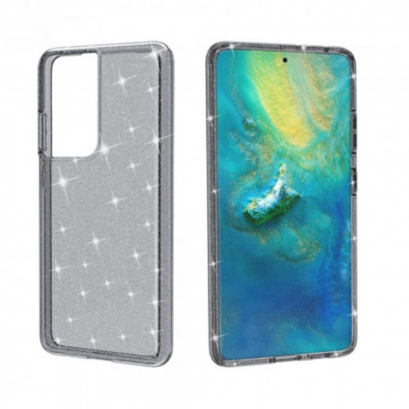 Capa Para Samsung Galaxy S21 Ultra 5G Lantejoulas Transparentes